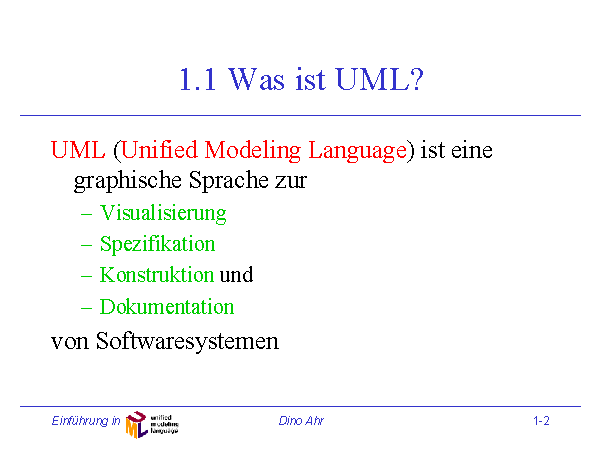 1.1 Was ist UML?